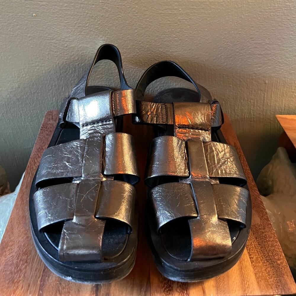 The Row Gold Sandals